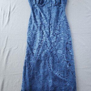Cider Blue Lace Midi Dress